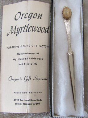 Vintage NIB Oregon Myrtlewood Letter Opener